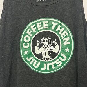 Coffee Then Jiu Jitsu Graphic Tank Top - Dark Gray